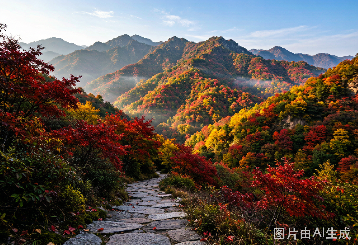 秋季红叶漫山